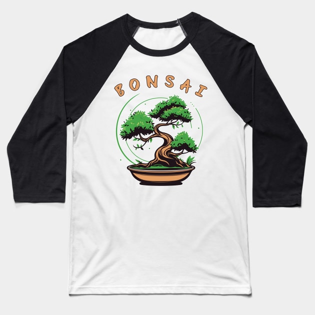 Bonsai Tree Art Baseball T-Shirt by Underground Cargo